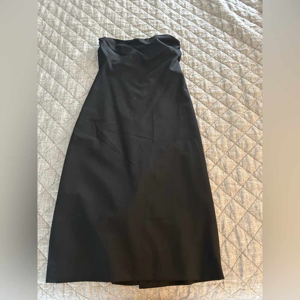 Theory strapless dress.